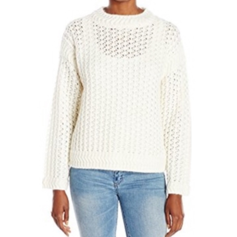 Rebecca Taylor winter white chunky knit sweater